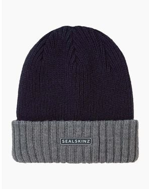 SealSkinz Bacton Waterproof Cold Weather Roll Cuff Beanie - Blue