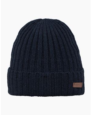 Barts Haakon Soft Wool Fine Knit Beanie Hat - Blue