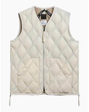 Taion Military V Neck Soft Shell Down Vest - Natural
