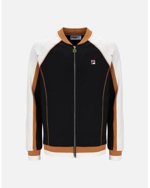 Fila Eliot Flat Lock Detail Track Top Jacket/Gardenia/Pumpkin Spice - Black