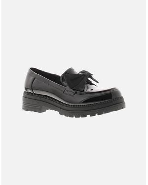 Apache Loafers Shoes Work School Fort Slip On Patent Uk Size - Black