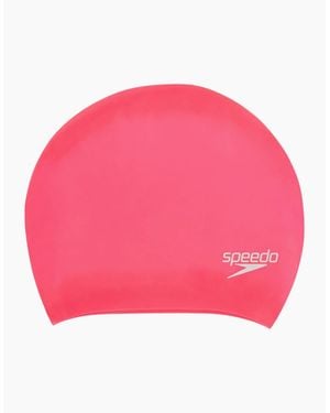 Speedo Silicone Long Hair Swimming Cap - Pink
