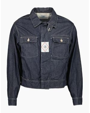 C.P. Company Denim Logo Patch Jacket - Blue