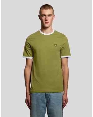 Lyle & Scott Ringer Cotton Crew Neck T-Shirt - Green