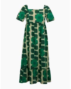 Regatta Ladies Orla Kiely Giant Square Flower Summer Midi Dress - Green