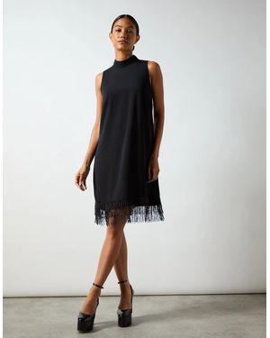 Ro&zo Petite Bead Trim Halter Dress - White