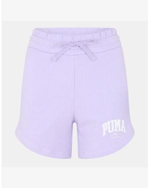 PUMA High Waist Woven Tracksuit Shorts - Purple