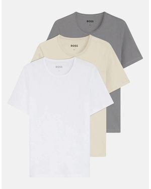 BOSS Boss 3-Pack Cotton T-Shirts - White