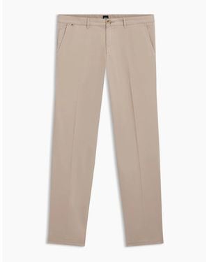 BOSS Crigan3 Solid Patterned Straight Chinos - Natural