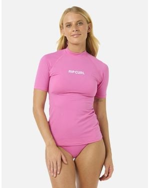 Rip Curl Rip Curl Classic Surf Short Sleeve Rash Vest - Pink