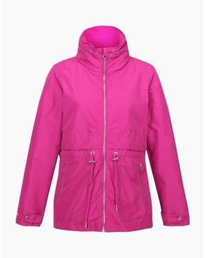 Regatta Nadira Solid Patterned Drawstring Rain Jacket - Pink