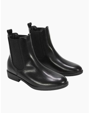 XY London Ladies Nala Flat Heel Pull-On Chelsea Boots - Black