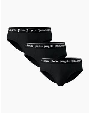 Palm Angels Tri-Pack Classic Logo Briefs - Black