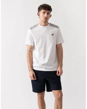 Lyle & Scott Lyle & Scott Check Panelled T-Shirt - White