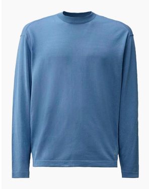 C.P. Company Lisle Thread Crewneck Logo Knit - Blue
