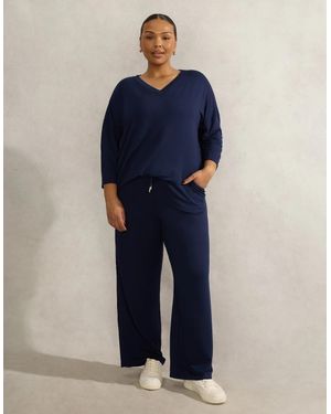 Live Unlimited London Lightweight Supersoft Straight Leg Pant - Blue