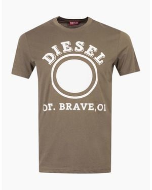 DIESEL 1976 Varsity Logo Ivy T-Shirt - Grey