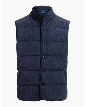 Polo Ralph Lauren Double Knit Jacq Gilet 002 Winter Heather-Dogtooth - Blue