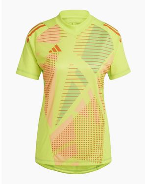 adidas V-Neck Raglan Sleeve Jersey T-Shirt - Yellow