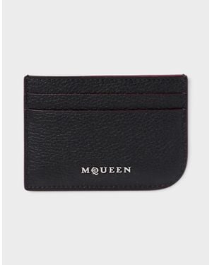 McQueen Leather Logo Card Holder - Black