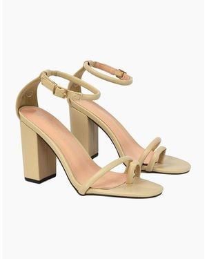 XY London Ladies Liana Strappy High Block Heel Sandals - White