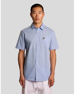 Lyle & Scott Short Sleeve Grid Check Shirt - Blue