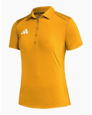 adidas Collared Neck Raglan Sleeve Polo Shirt - Yellow