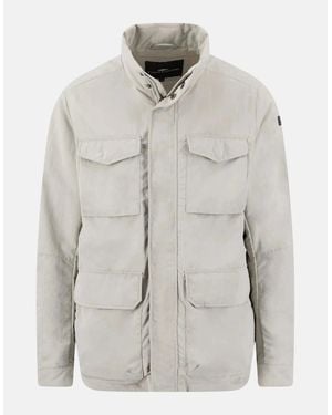 Fynch-Hatton Stand Collar Field Jacket Cement - Grey