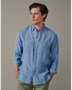 aubi Worlaby Linen Shirt - Blue