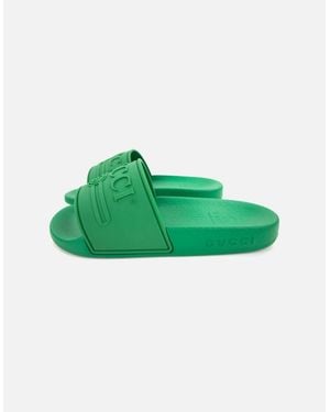 Gucci Logo Rubber Slider - Green