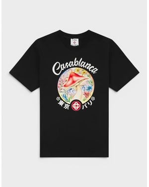 CASABLANCA Mushroom Emblem Printed T-Shirt - Black