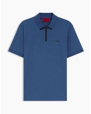 BOSS Contrast Logo Polo Shirt - Blue