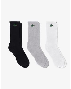 Lacoste 3-Pack Long Sport Socks - White