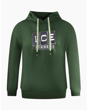 Iceberg Ice Bold Blocked Logo Hoodie - Green