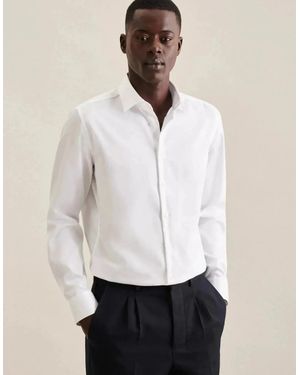 Seidensticker Regular Fit No Iron New Kent Combi Cuff Business Shirt - White