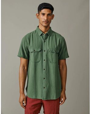 aubi Gabriel Textured Utility Shirt - Green