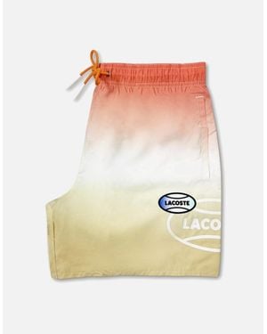 Lacoste Ve Gradated Print Quick Dry Swim Shorts - Orange