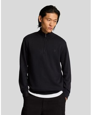 Lyle & Scott Lyle & Scott Superfine Quarter Zip Sweatshirt - Black