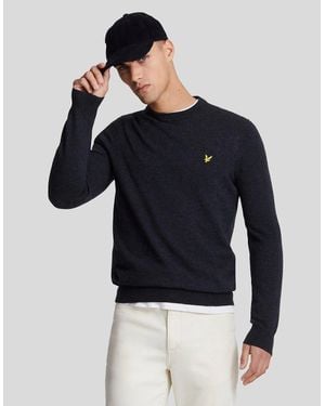 Lyle & Scott Lambswool Blend Crew Neck Jumper - Blue