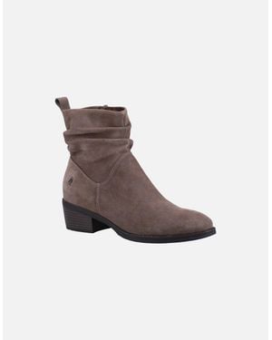 Hush Puppies Iris Suede Taupe Boots - Brown