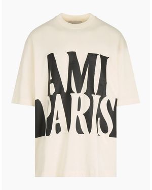 Ami Paris Oversized Print T-Shirt - White