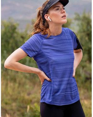 Mountain Warehouse Ladies Endurance Striped T-Shirt - Blue