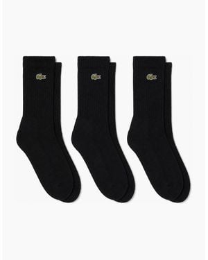 Lacoste Sport 3 Pack High Cut Socks - White
