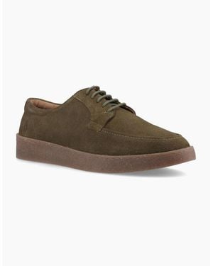 Hush Puppies Rafael Suede Khaki Lace-Up Shoes - Brown