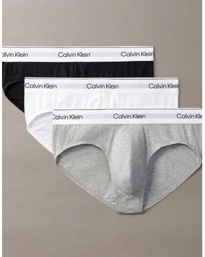 Calvin Klein 3-Pack Icon Stretch Cotton Briefs, Heather - Metallic