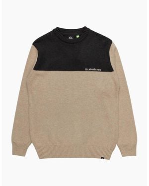 Quiksilver Bloody Monday Knitted Colourblock Sweatshirt - Black