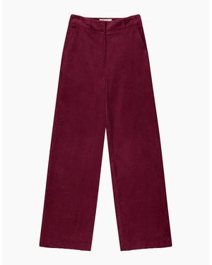 Ro&zo Burgundy Cord Wide Leg Trousers - Red
