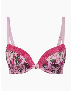 Ted Baker Push Up Floral Balconette Bra - Pink