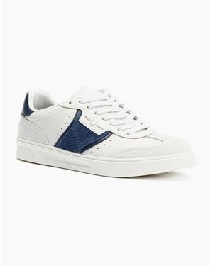Fred Perry B4 Textured Leather/Suede Trainers - Blue