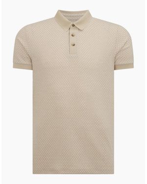 Remus Uomo Patterned Jaquard Polo 92 - Natural